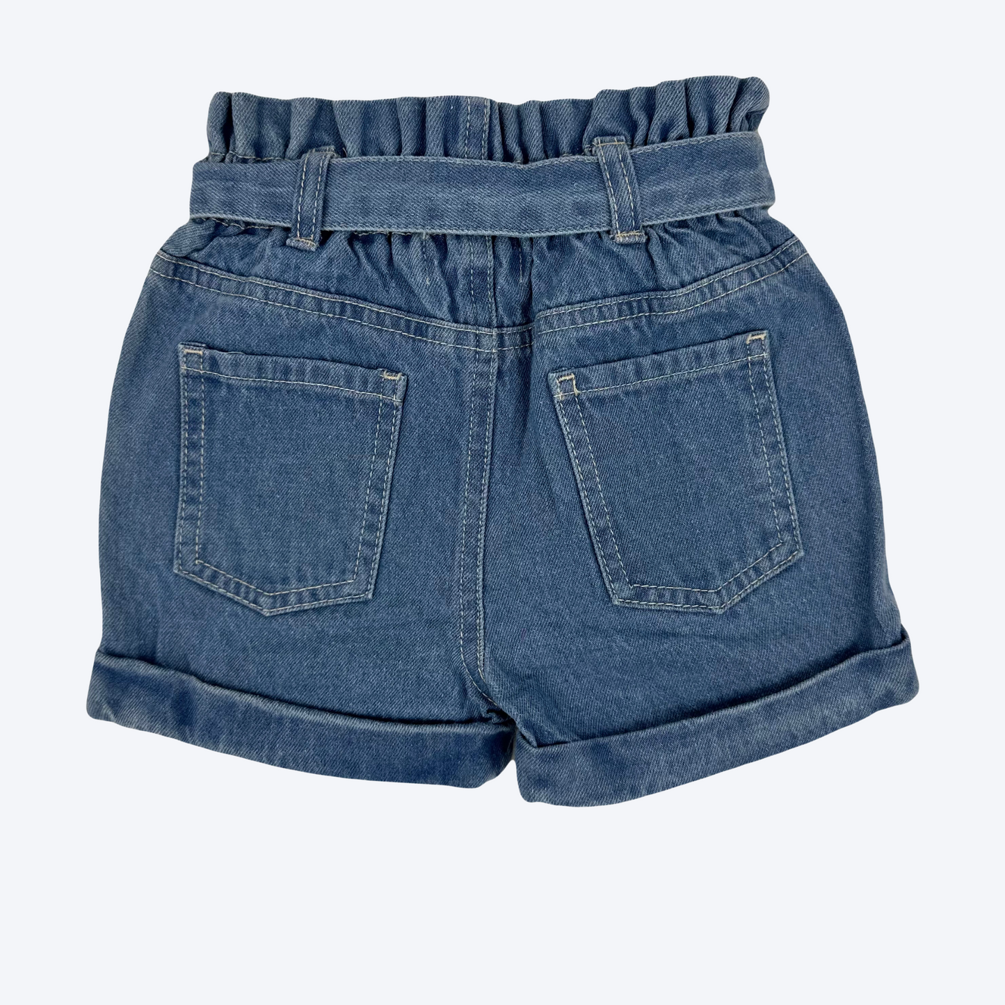 Girls Denim High Waist Shorts