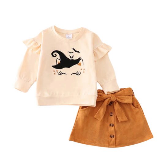 Halloween cat skirt set