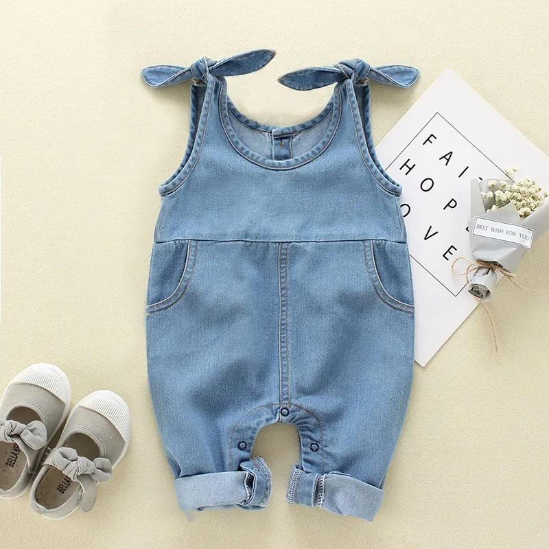 Blue Jean Sleeveless Romper