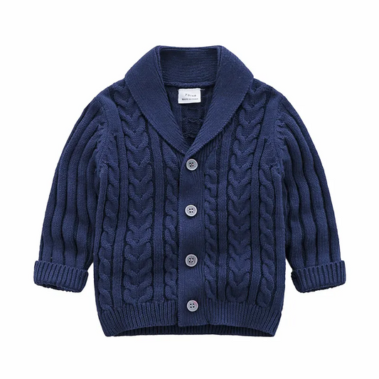 Heavy Knitted Cotton Cardigan Sweater