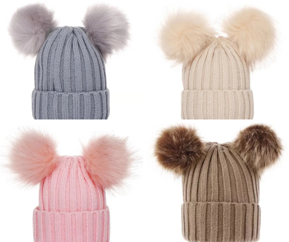 Double Pompom Knitted Hat