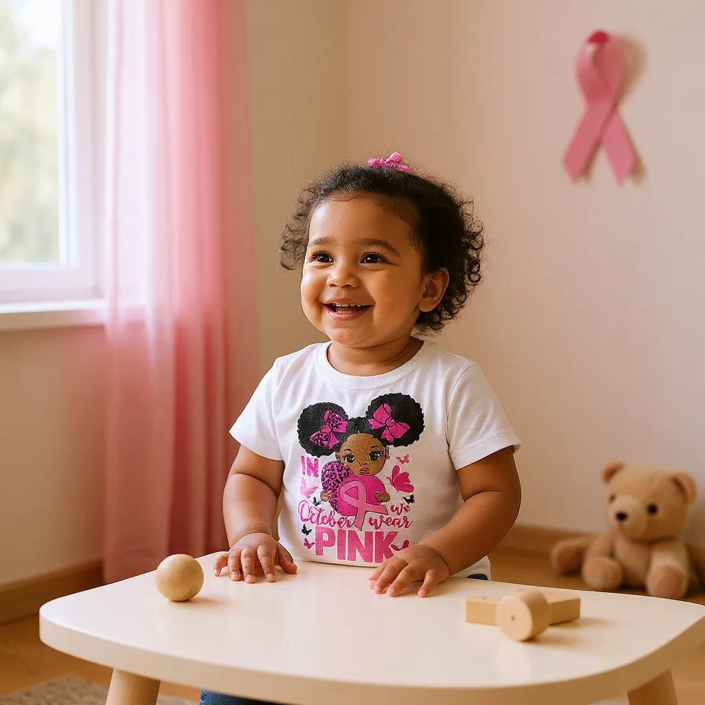 In October We Wear Pink Little Girl T Shirt
