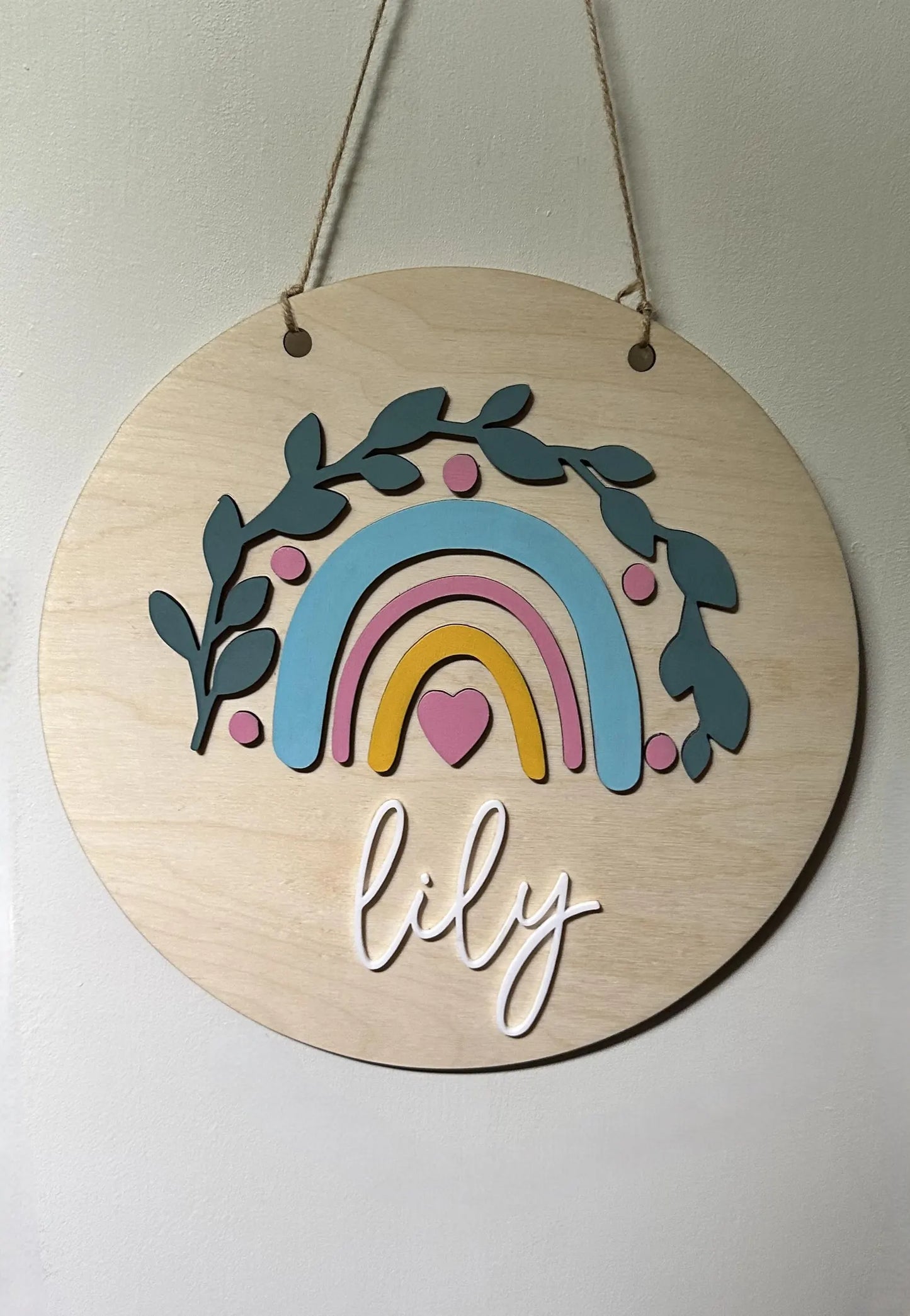 Personalized Rainbow Door Hanger