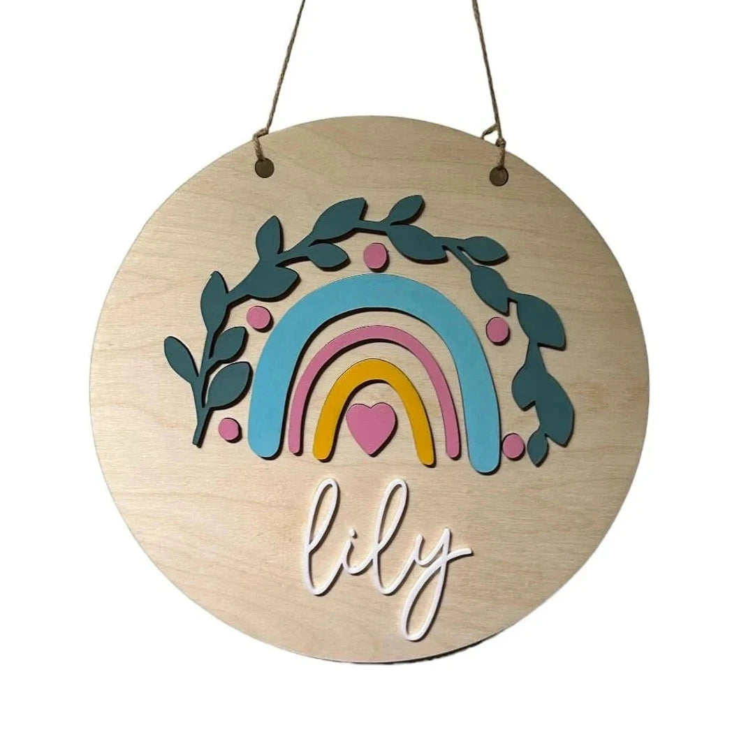 Personalized Rainbow Door Hanger