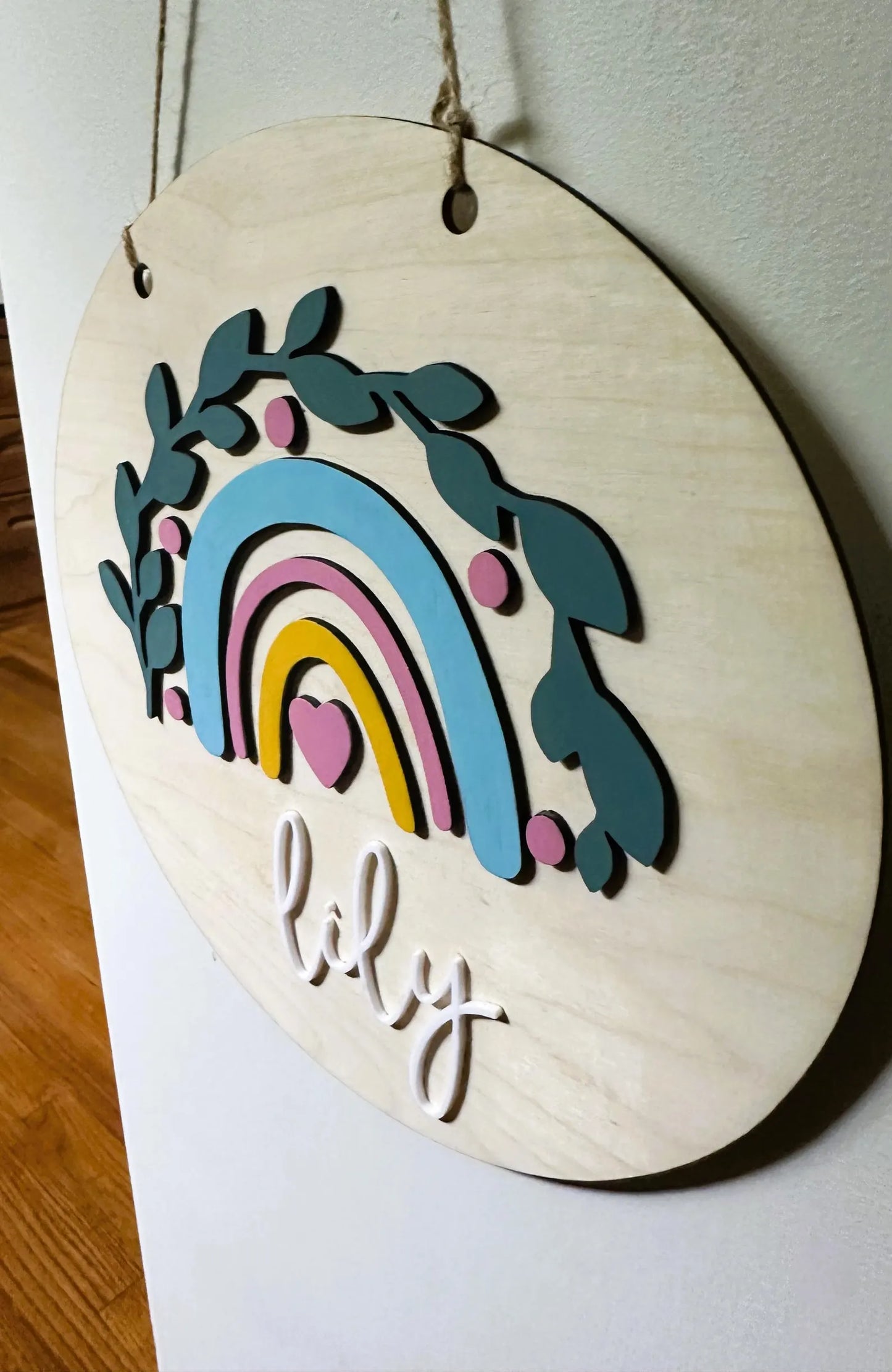 Personalized Rainbow Door Hanger