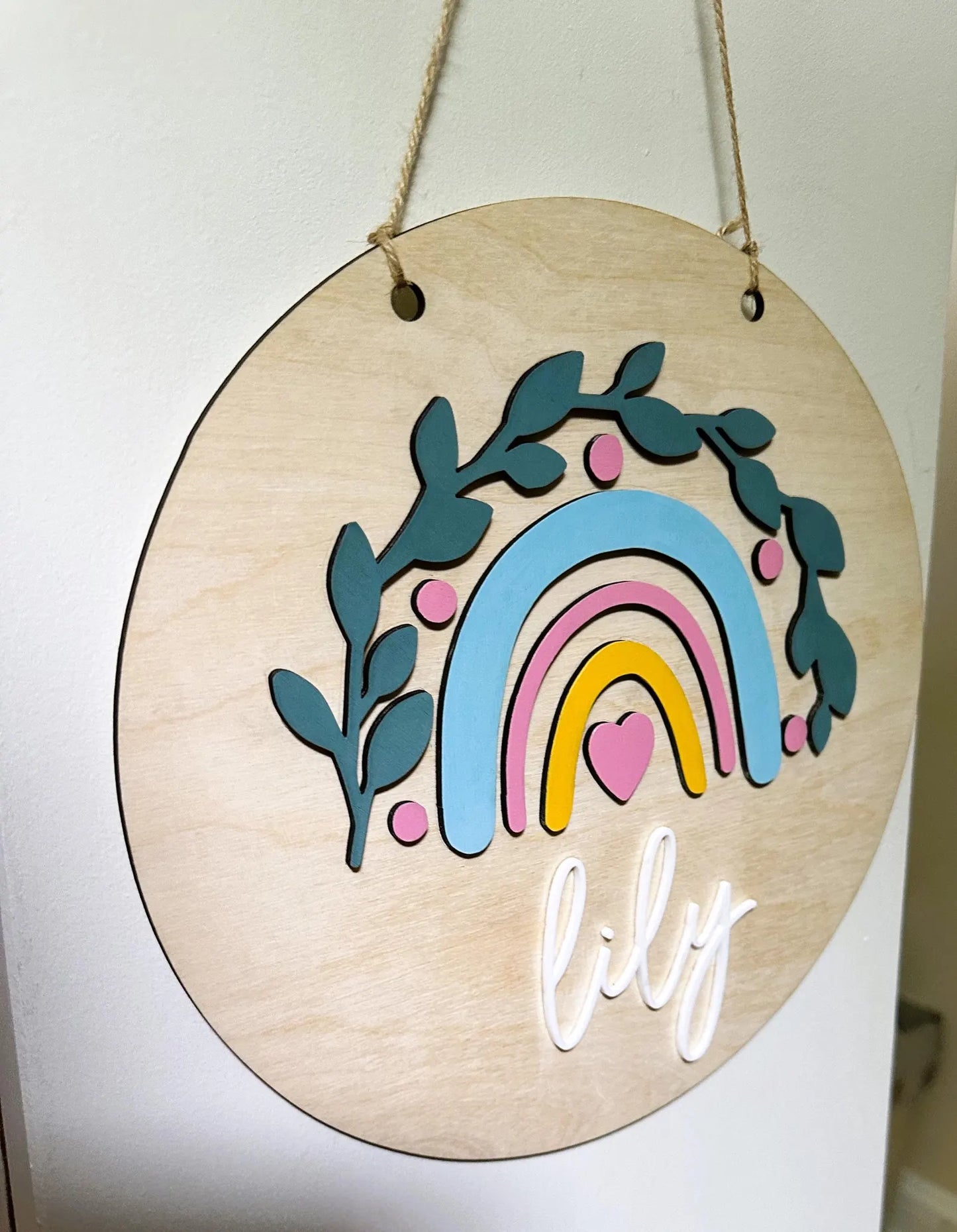 Personalized Rainbow Door Hanger