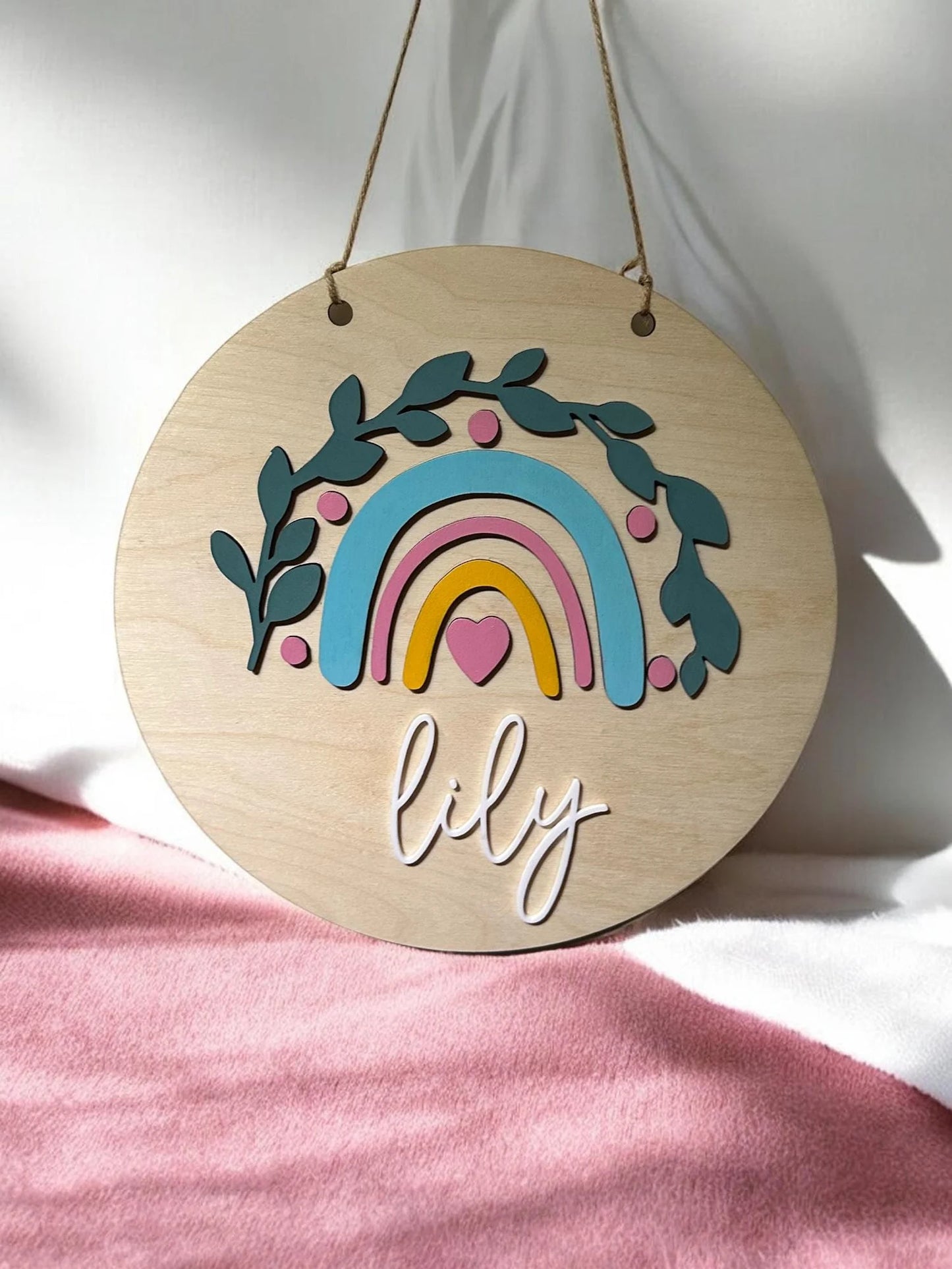 Personalized Rainbow Door Hanger