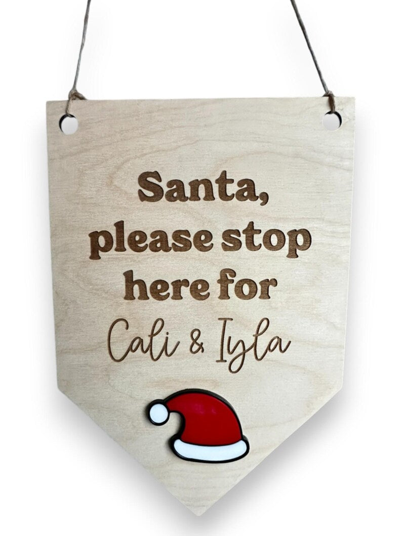 Personalized Santa Stop Here Sign