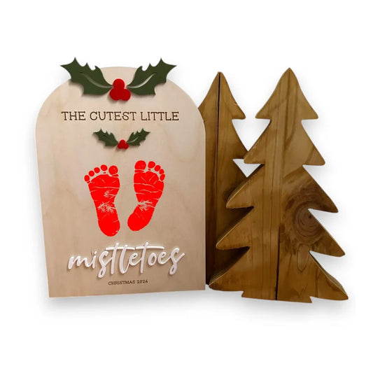 Mistletoes Baby Footprint Sign