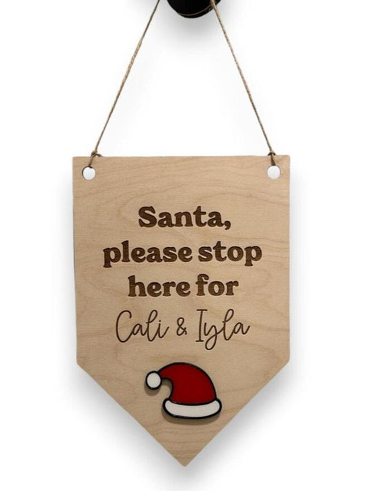 Personalized Santa Stop Here Sign