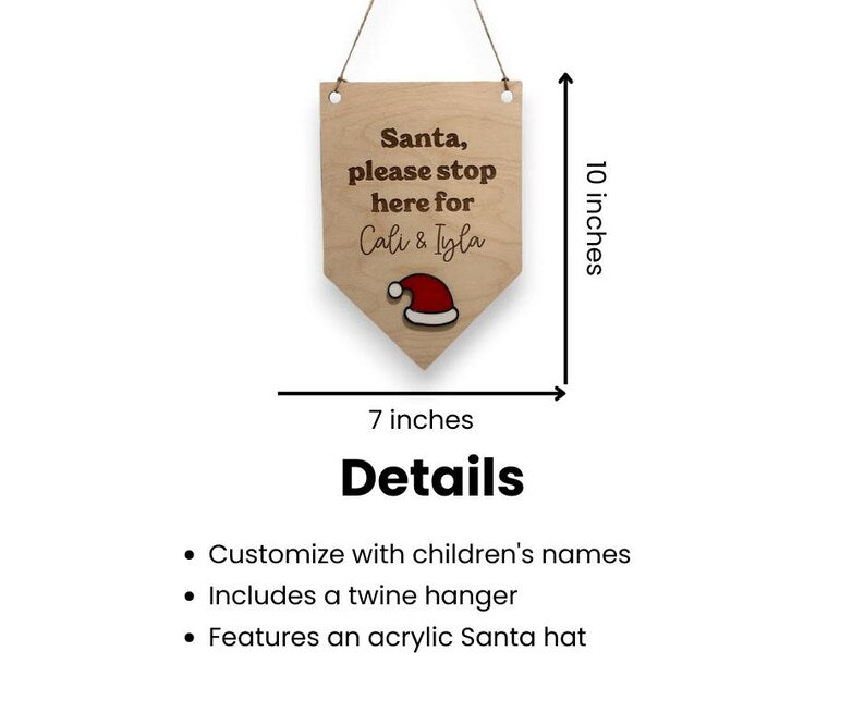 Personalized Santa Stop Here Sign