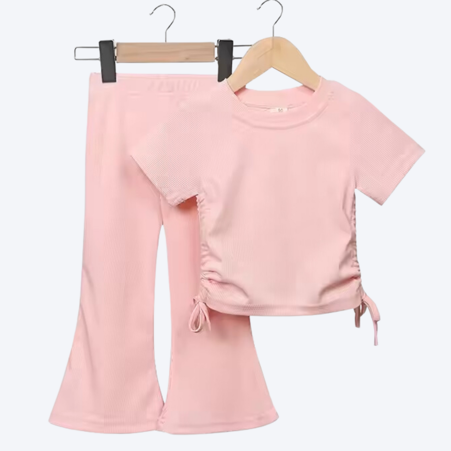 Girls Pink Flared Pant Set