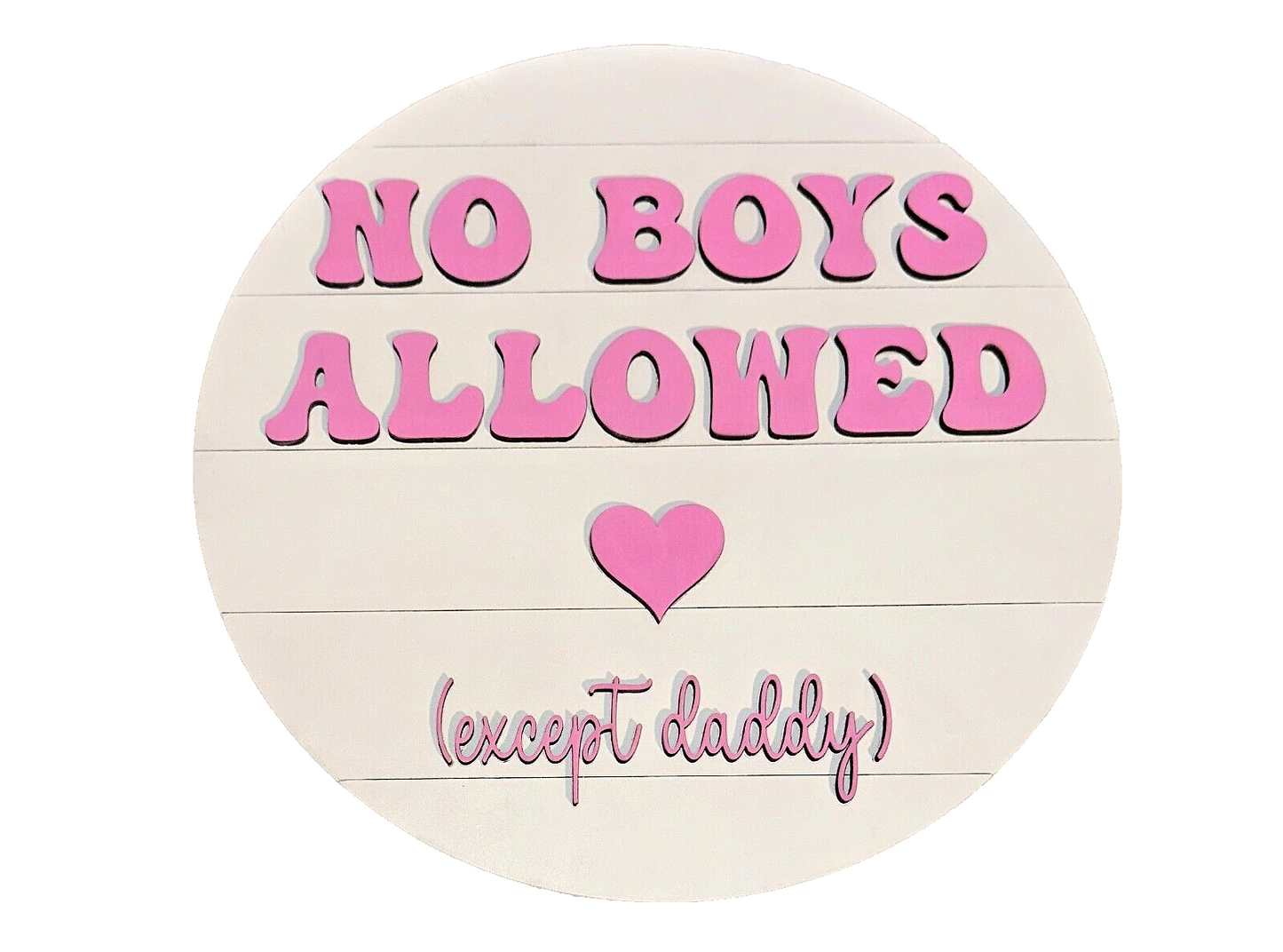 No Boys Allowed Except Daddy Door Hanger