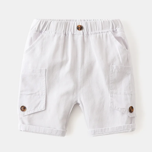 Toddler White Cargo Shorts