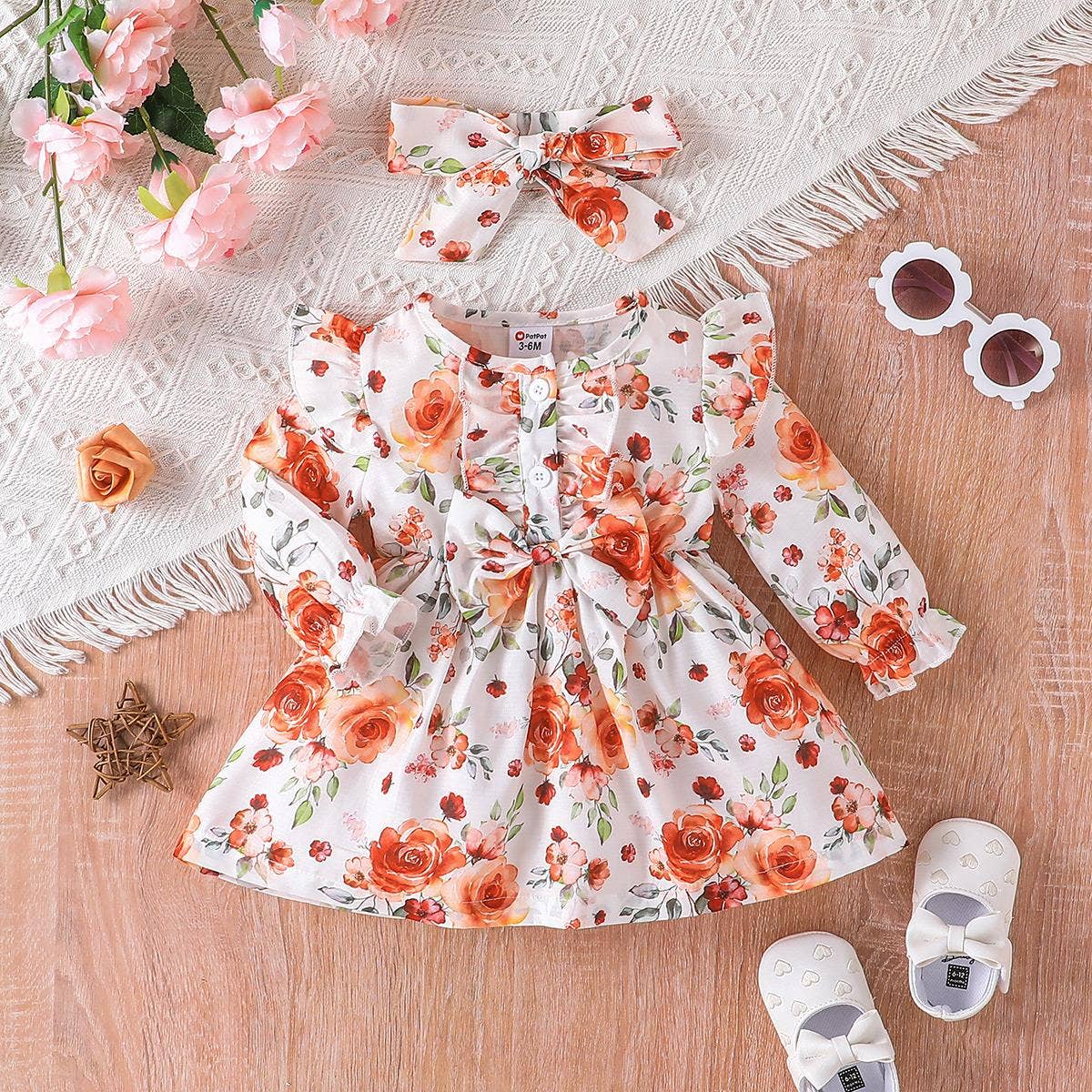 Floral Long-sleeve Dress